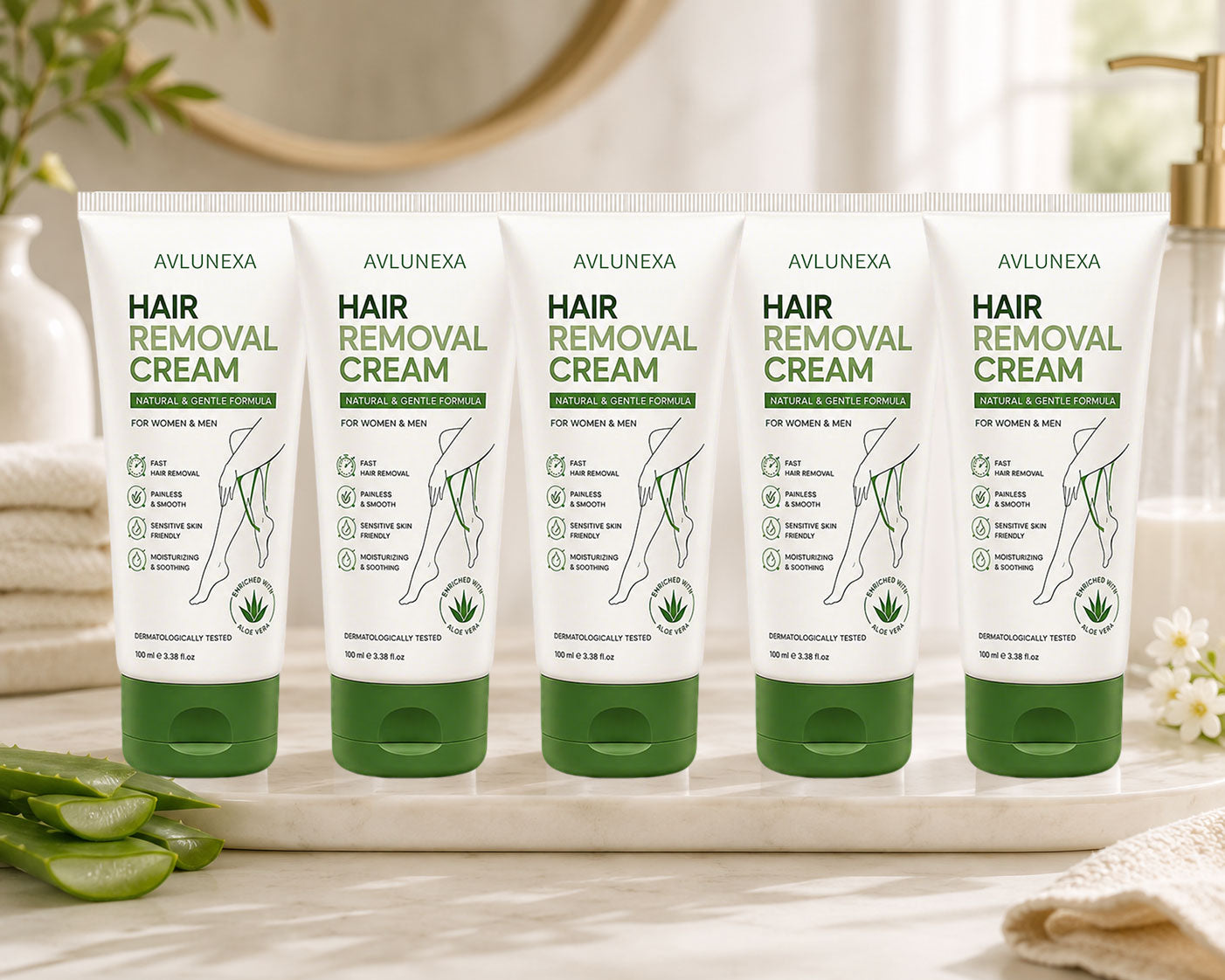 Natural Gentle Hair Removal Cream | For Women & Men, Sensitive Skin